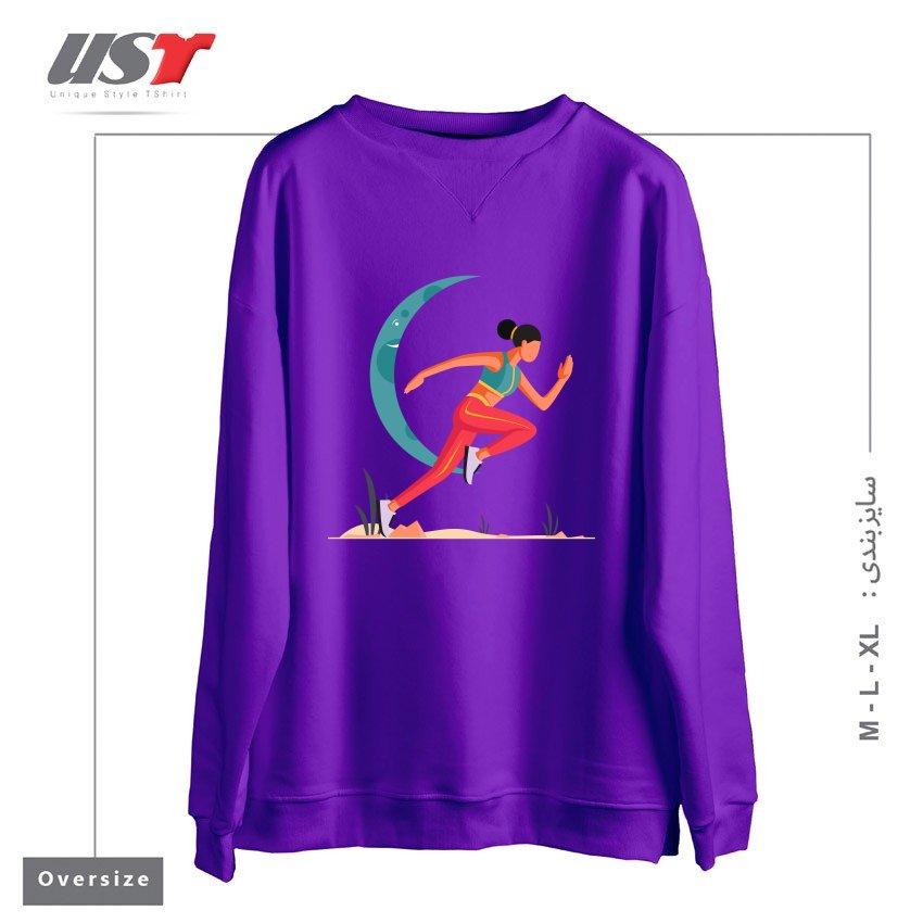 طرح Life Style27 سوییشرت اورسایزرنگ بنفش