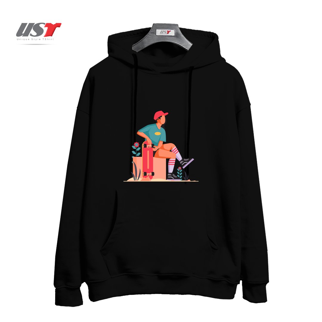 طرح Life Style29 هودی اورسایزرنگ مشکی