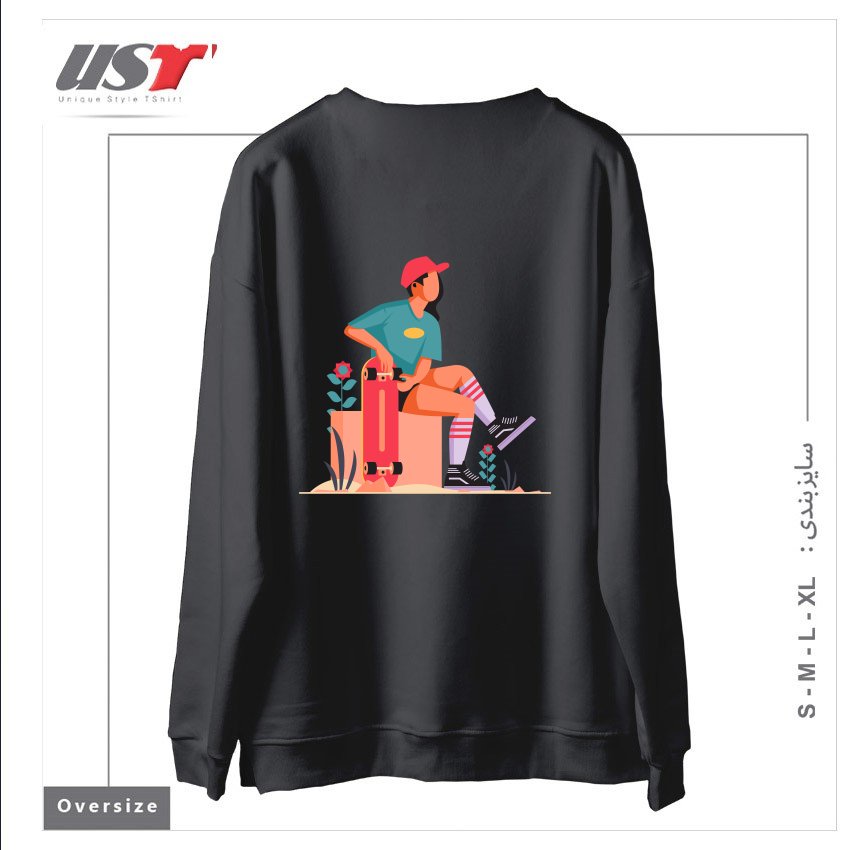 طرح Life Style29 سوییشرت اورسایزرنگ دودی