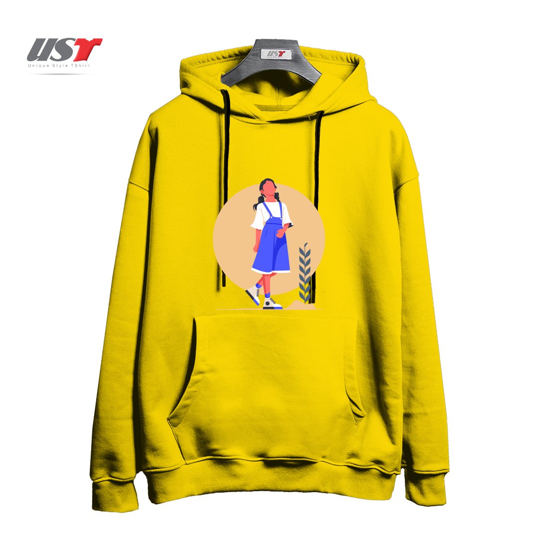 طرح Life Style30 هودی اورسایزرنگ زرد