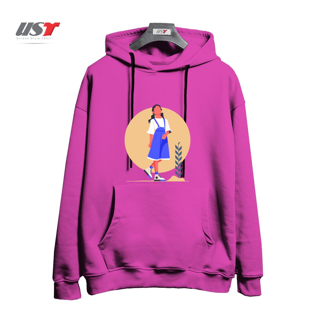 طرح Life Style30 هودی اورسایزرنگ صورتی