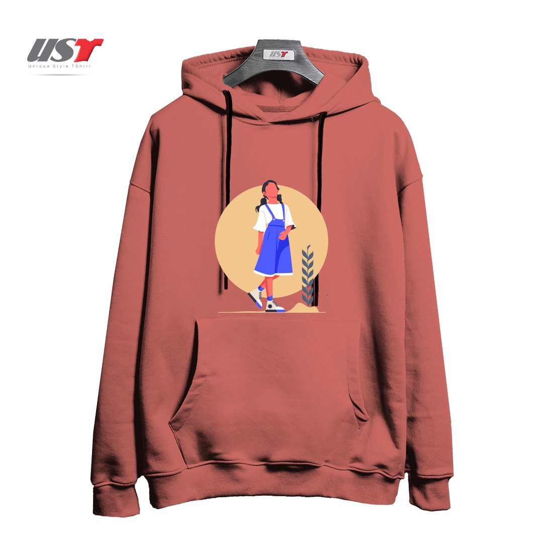 طرح Life Style30 هودی اورسایزرنگ آجری