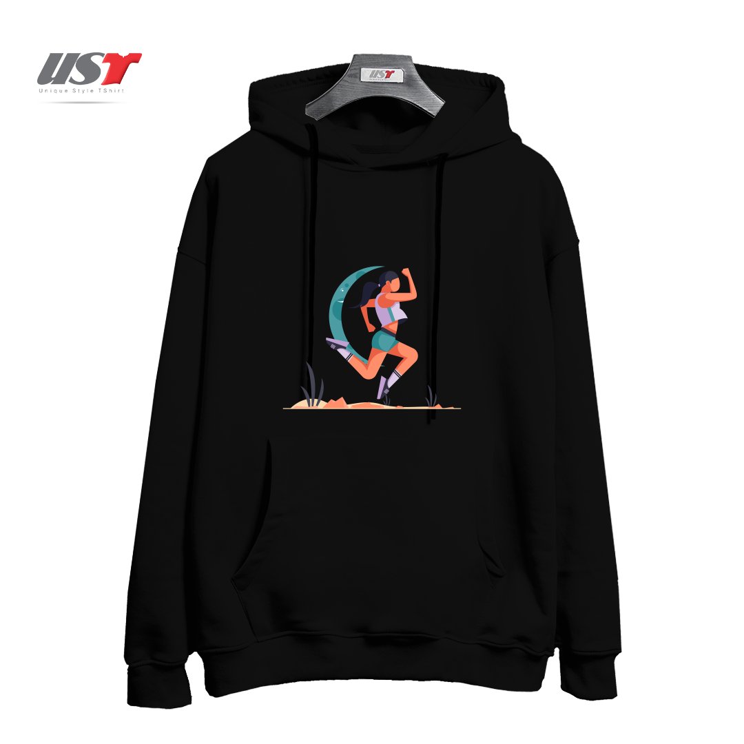 طرح Life Style32 هودی اورسایزرنگ مشکی