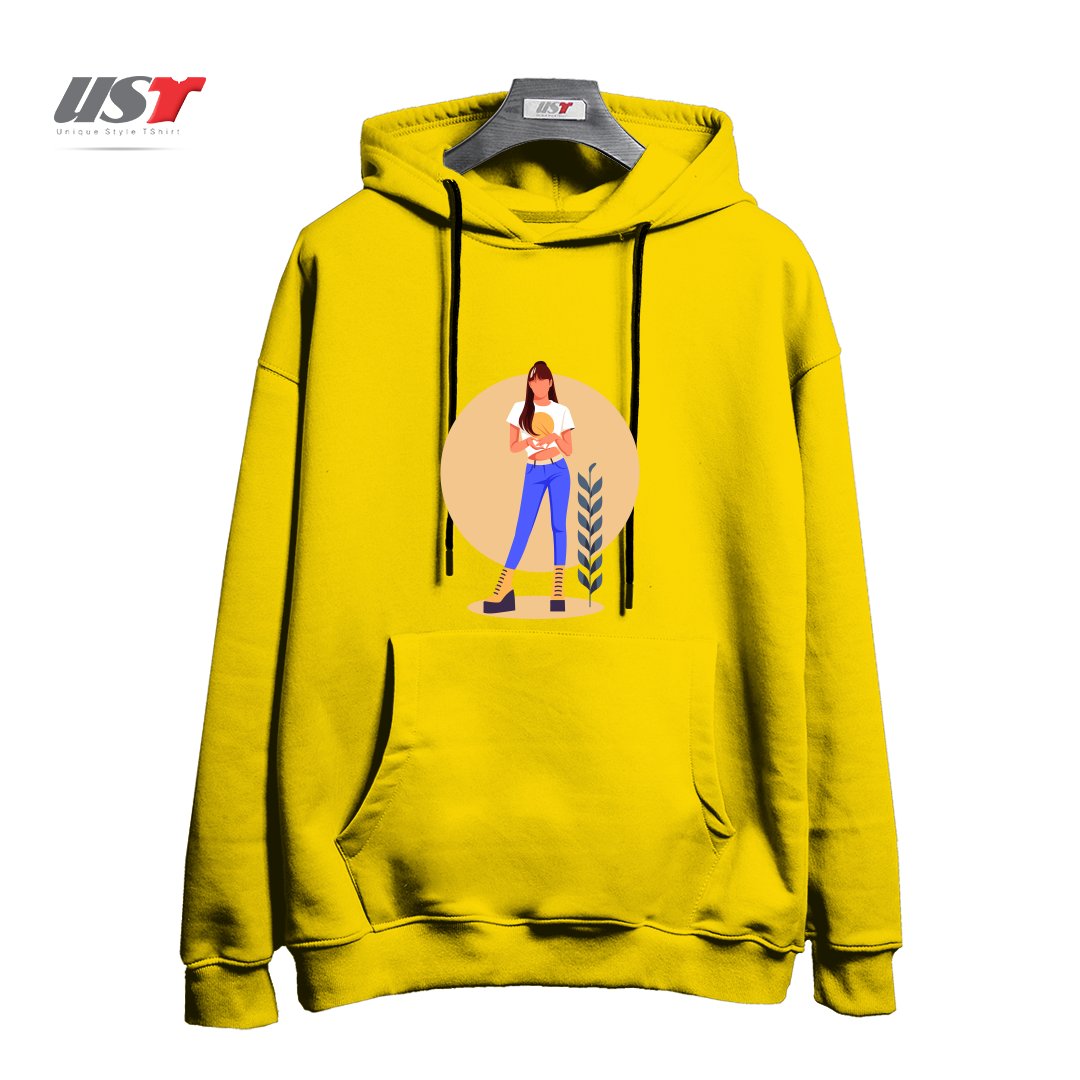 طرح Life Style33 هودی اورسایزرنگ زرد