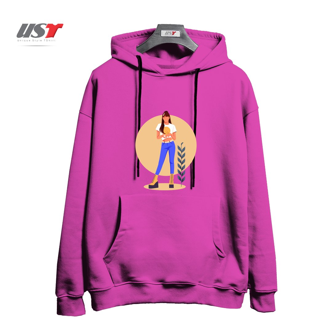 طرح Life Style33 هودی اورسایزرنگ صورتی