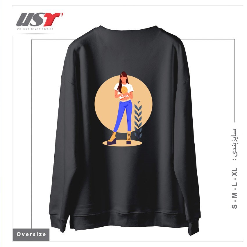 طرح Life Style33 سوییشرت اورسایزرنگ دودی