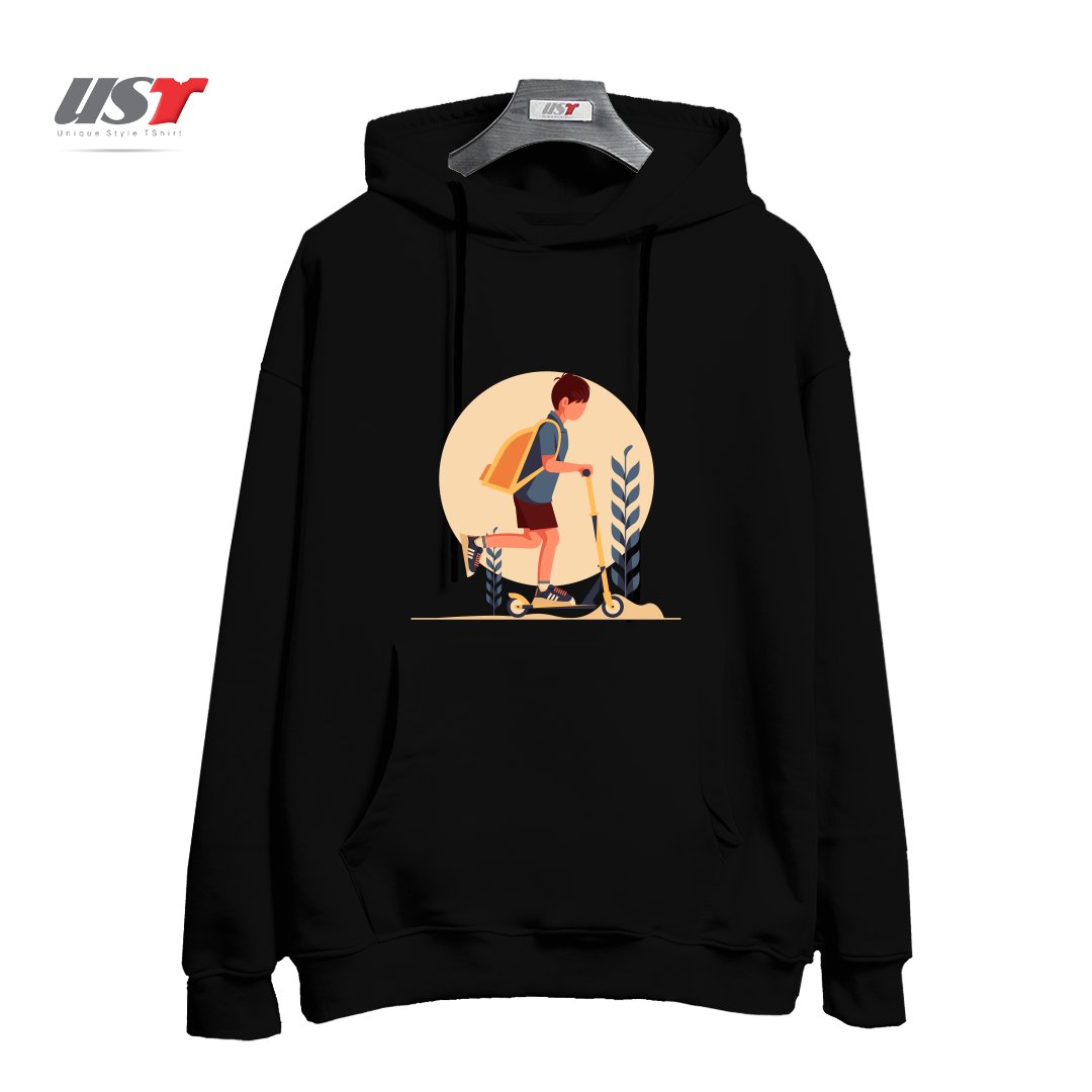 طرح Life Style34 هودی اورسایزرنگ مشکی