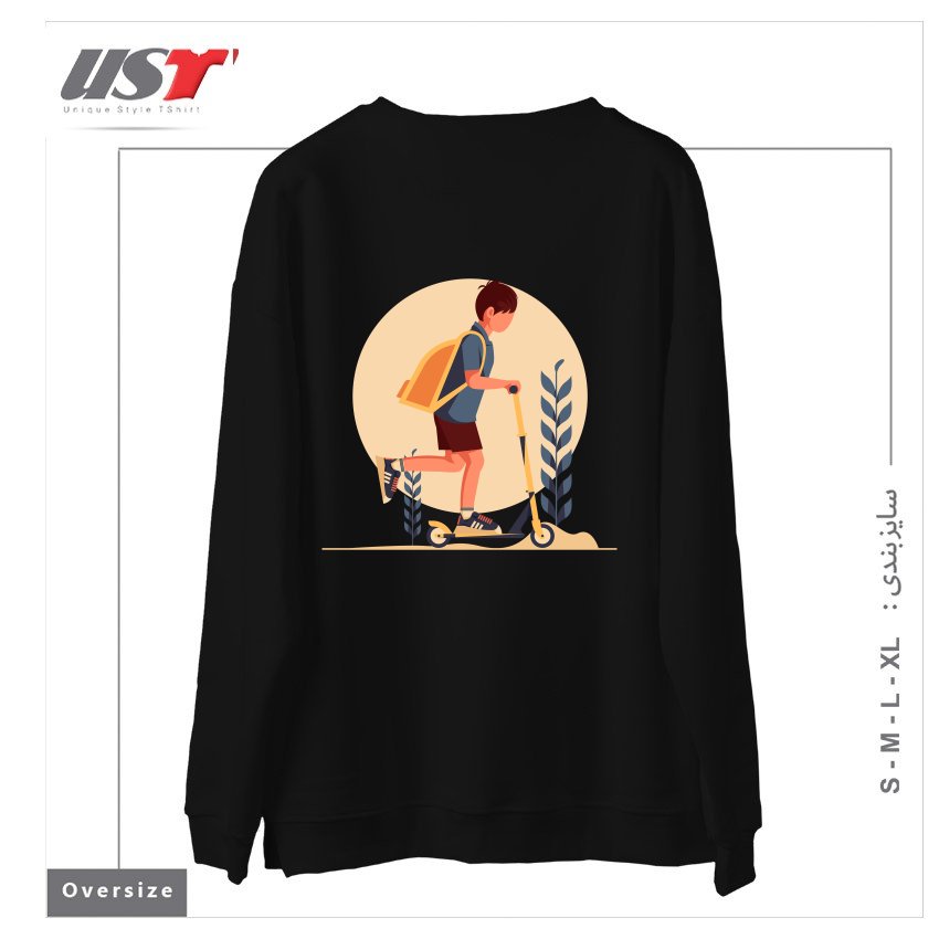 طرح Life Style34 سوییشرت اورسایزرنگ مشکی