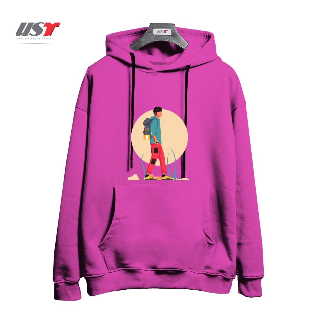 طرح Life Style35 هودی اورسایزرنگ صورتی