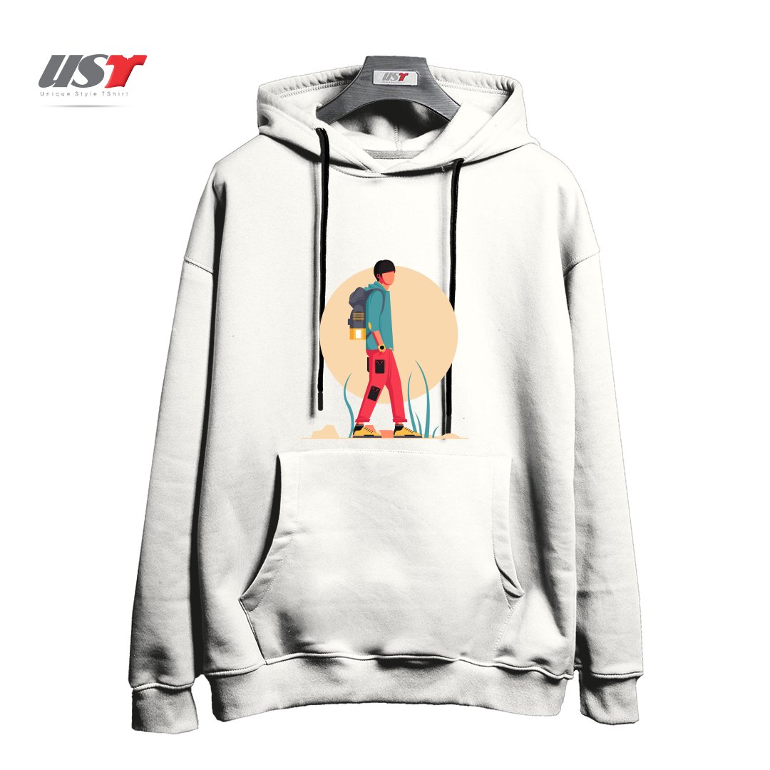 طرح Life Style35 هودی اورسایزرنگ سفید