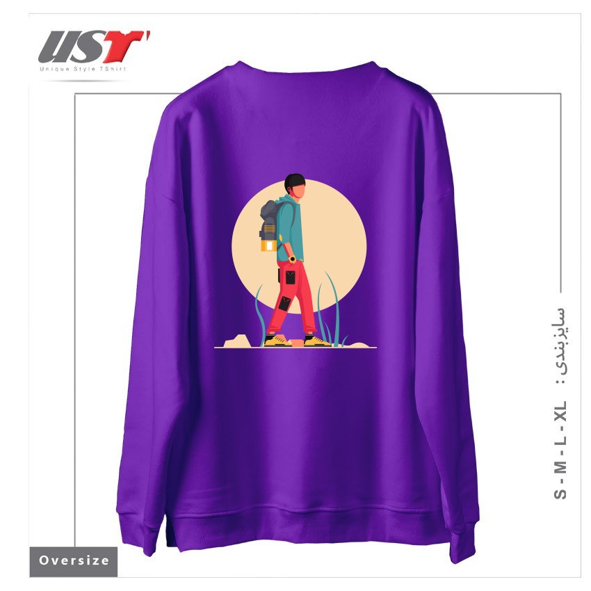 طرح Life Style35 سوییشرت اورسایزرنگ بنفش