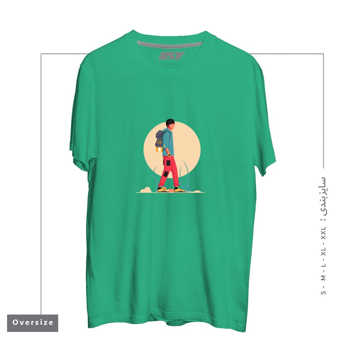 طرح Life Style35 تیشرت اورسایزرنگ سبز