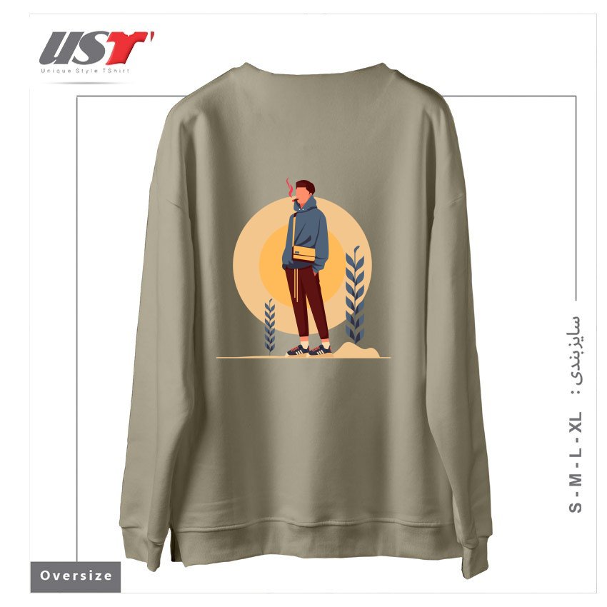 طرح Life Style36 سوییشرت اورسایزرنگ نخودی