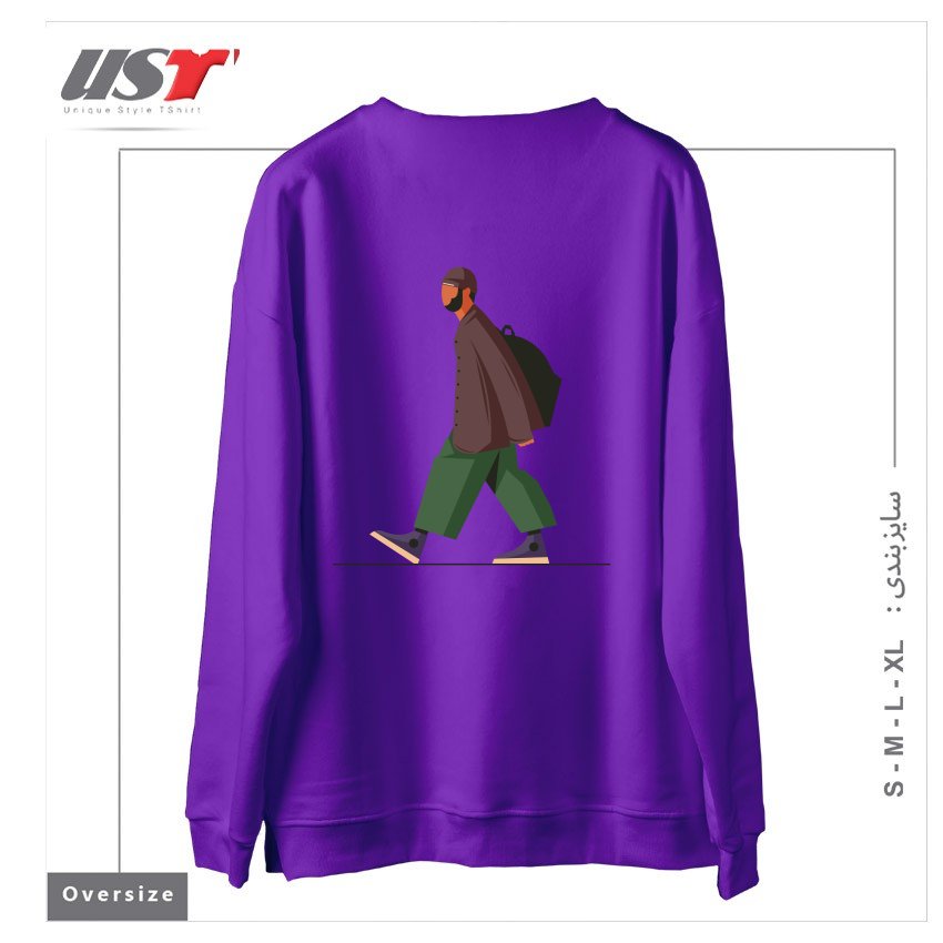 طرح Life Style37 سوییشرت اورسایزرنگ بنفش