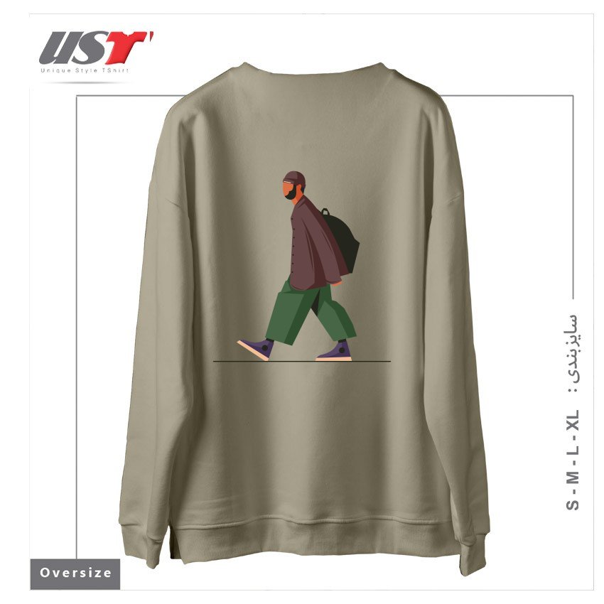 طرح Life Style37 سوییشرت اورسایزرنگ نخودی