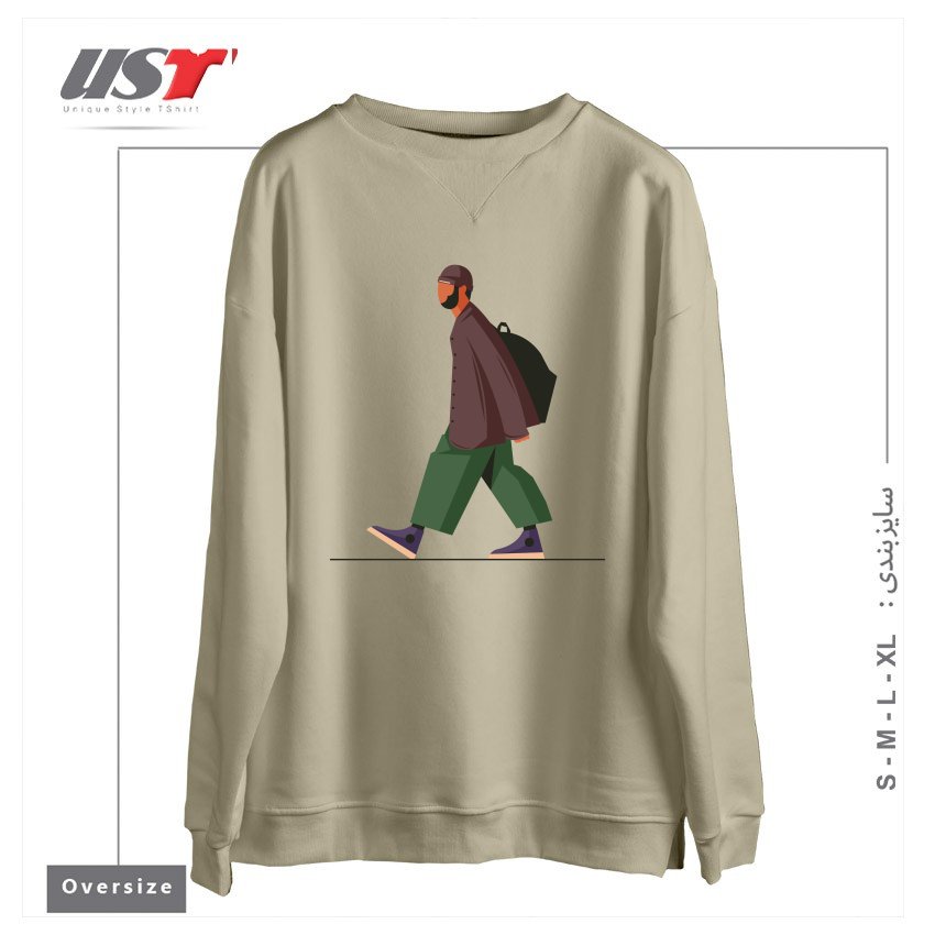 طرح Life Style37 سوییشرت اورسایزرنگ نخودی