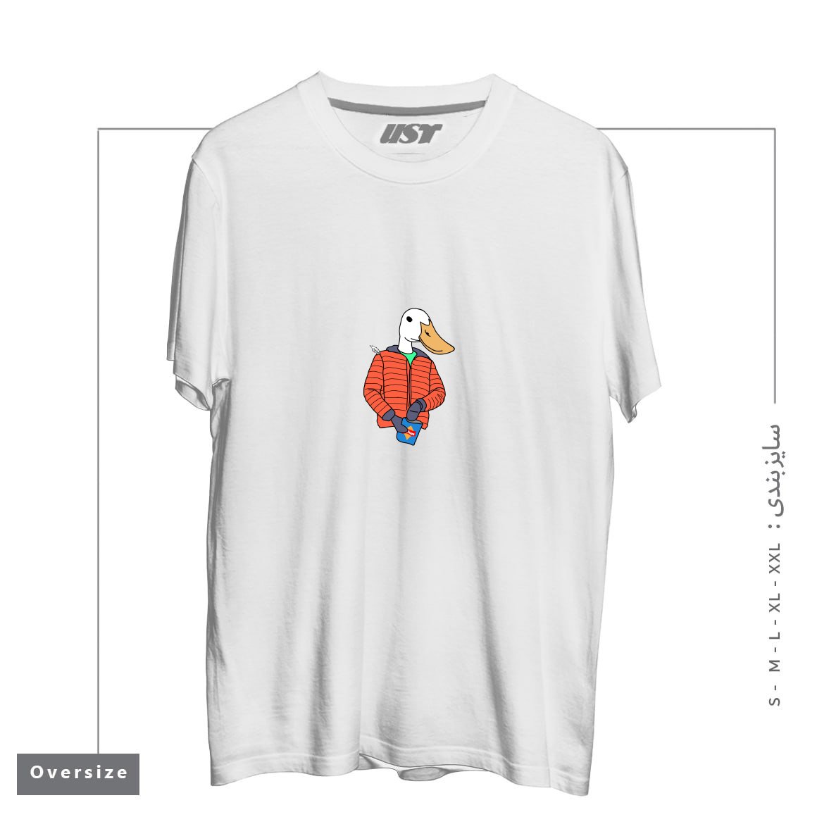 تیشرت اورسایز طرح DOWN FOR WINTER