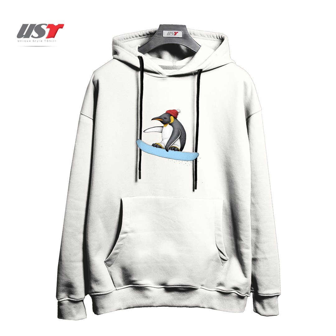 هودی اورسایز طرح FLYING PENGUIN (COLOR VERSION)