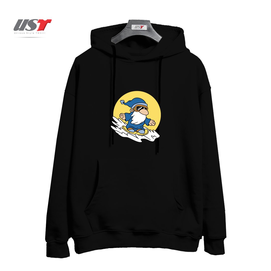 هودی اورسایز طرح GNOME ON SNOWBOARD