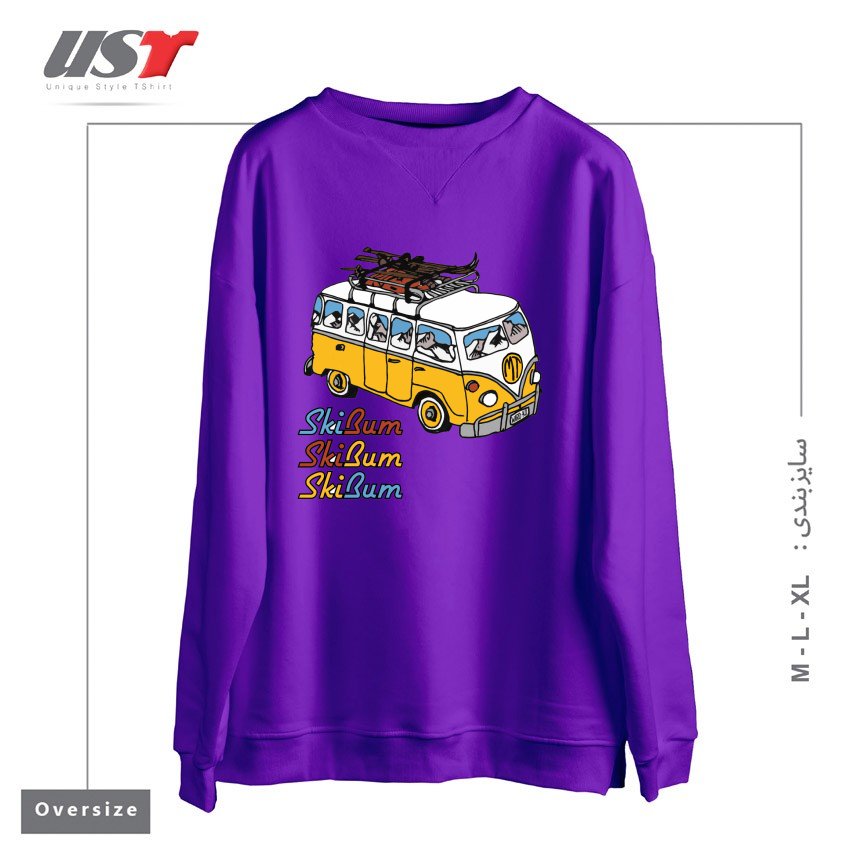 سوییشرت اورسایز طرح MT SKI BUM