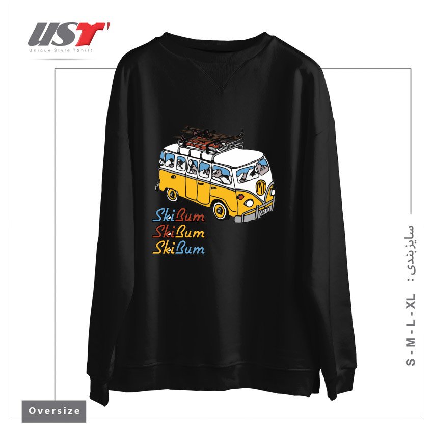 سوییشرت اورسایز طرح MT SKI BUM