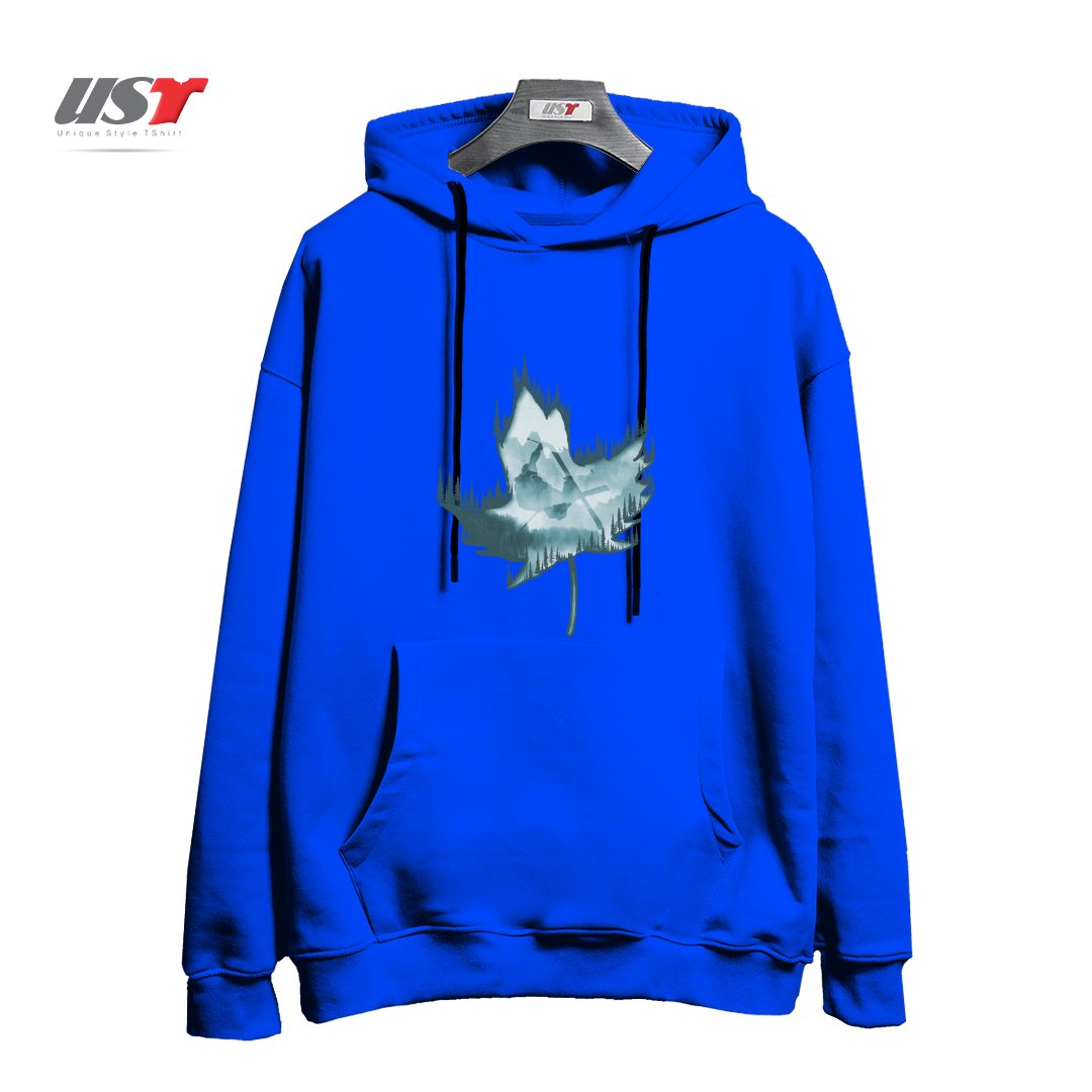 طرح MY SKI AND SNOW ART هودی اورسایزرنگ آبی شالی