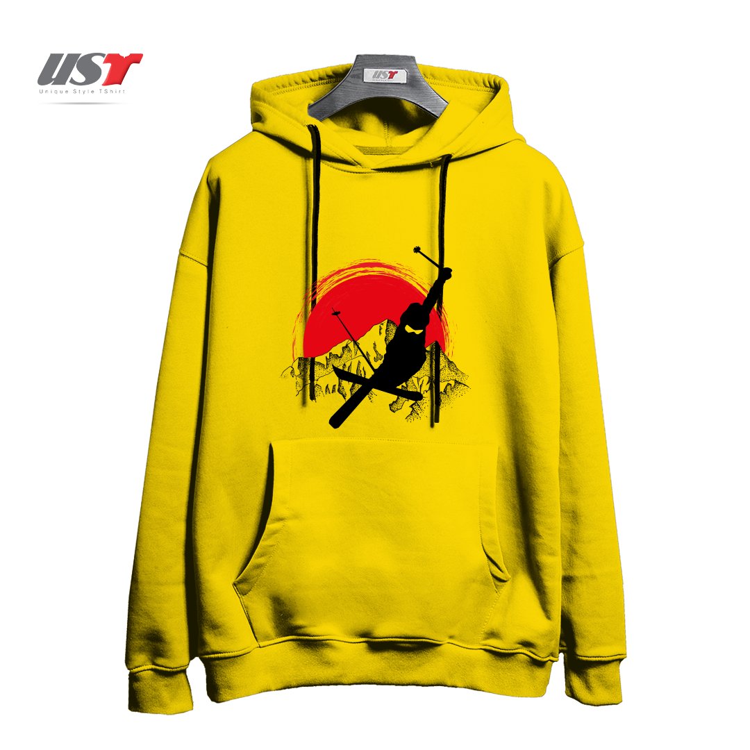 طرح MY SKI AND SNOW ART7 هودی اورسایزرنگ زرد