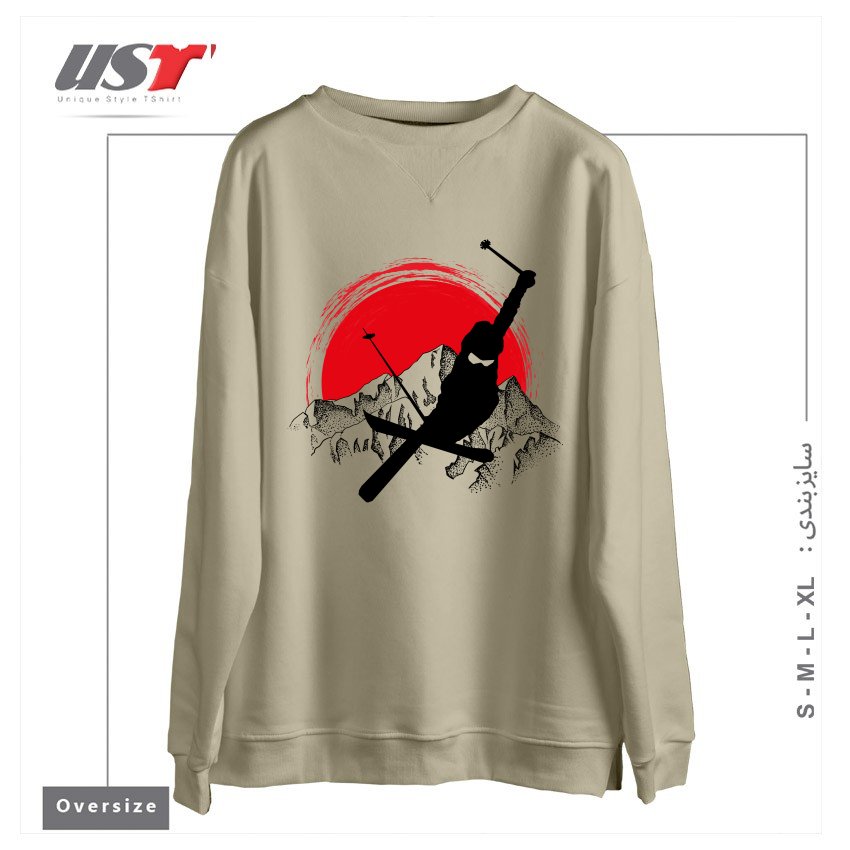 طرح MY SKI AND SNOW ART7 سوییشرت اورسایزرنگ نخودی