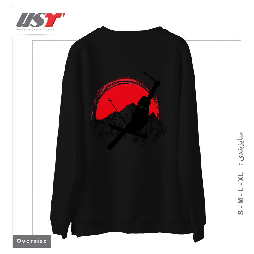 طرح MY SKI AND SNOW ART7 سوییشرت اورسایزرنگ مشکی