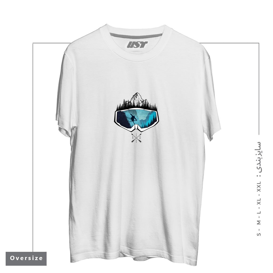 طرح MY SKI AND SNOW ART451 تیشرت اورسایزرنگ سفید