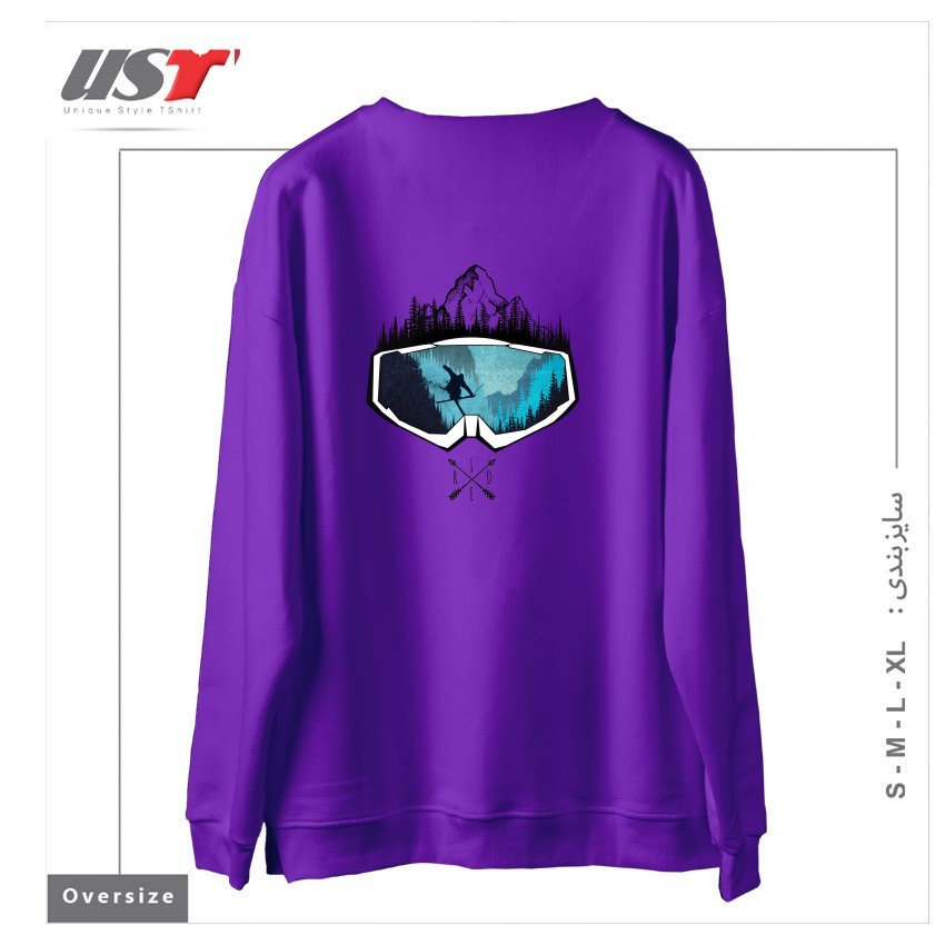 طرح MY SKI AND SNOW ART451 سوییشرت اورسایزرنگ بنفش