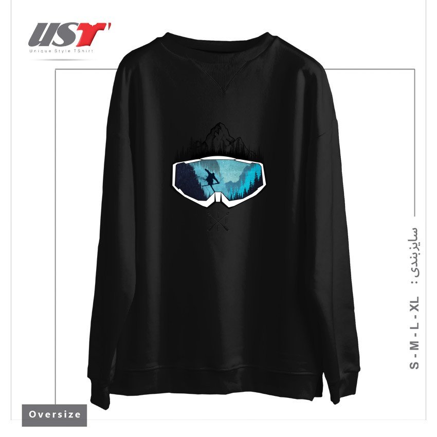 طرح MY SKI AND SNOW ART451 سوییشرت اورسایزرنگ مشکی