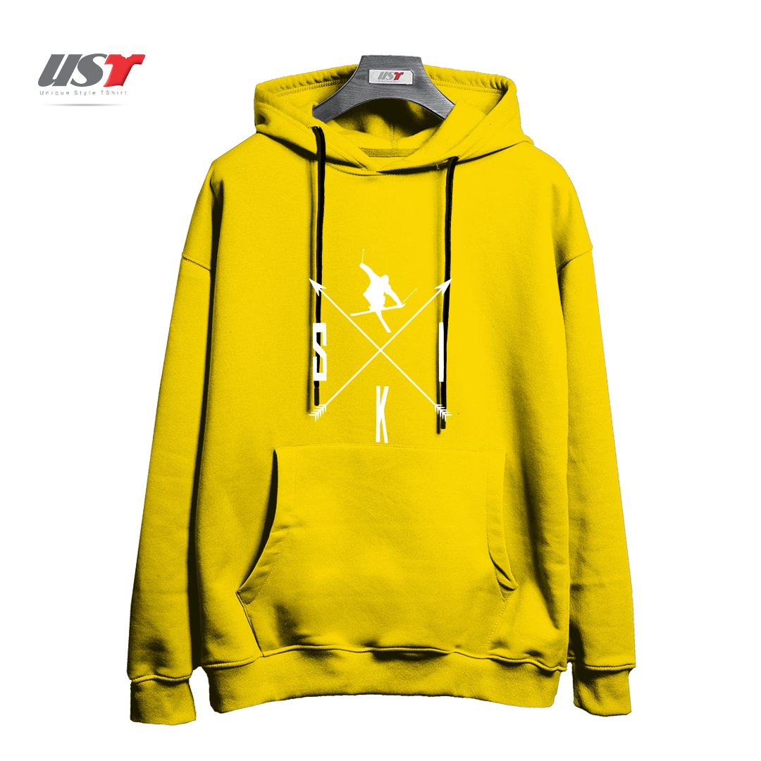 طرح MY SKI AND SNOW ART746 هودی اورسایزرنگ زرد