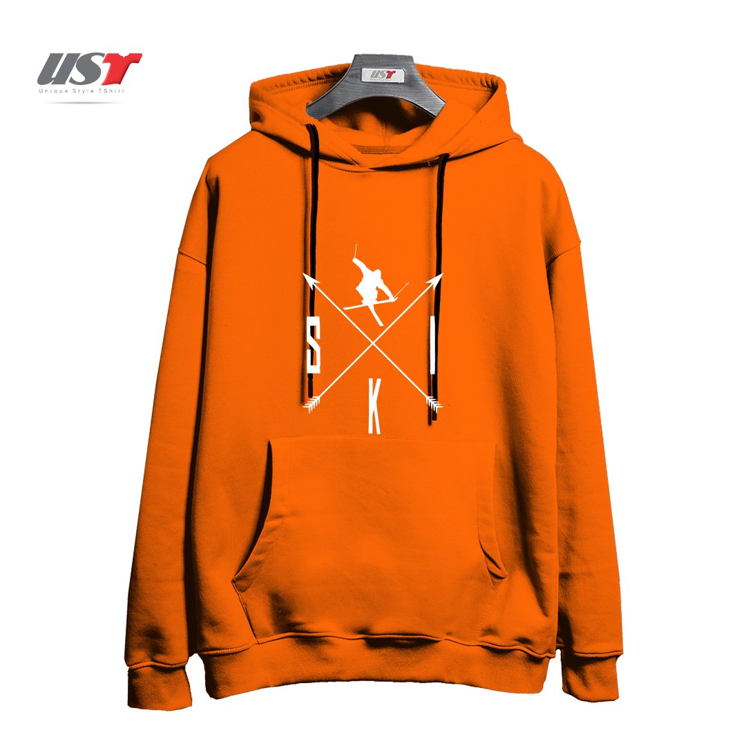 طرح MY SKI AND SNOW ART746 هودی اورسایزرنگ نارنجی