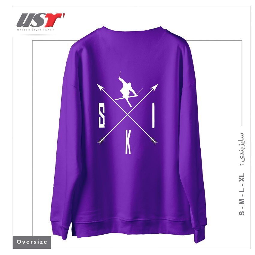 طرح MY SKI AND SNOW ART746 سوییشرت اورسایزرنگ بنفش
