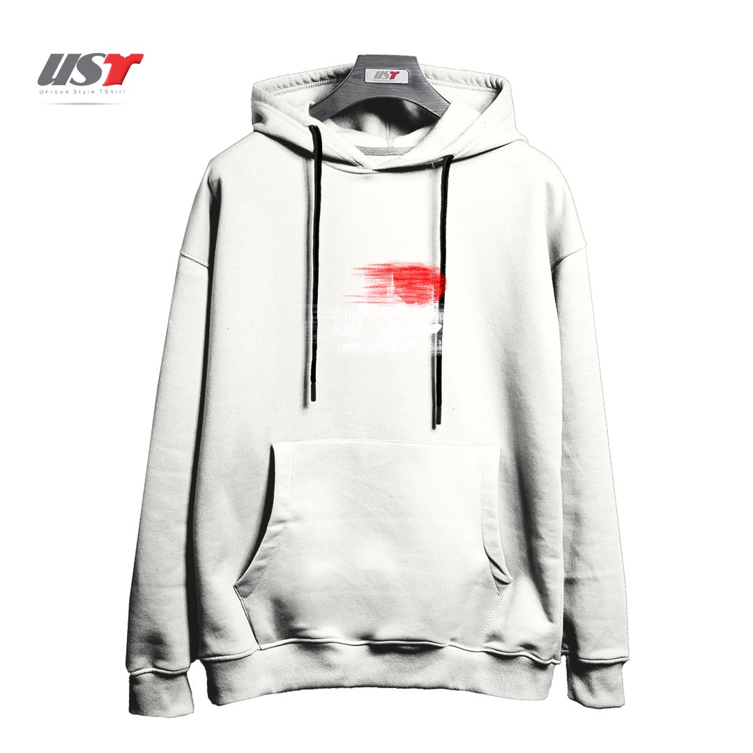 طرح MY SNOWBOARD ART هودی اورسایزرنگ سفید