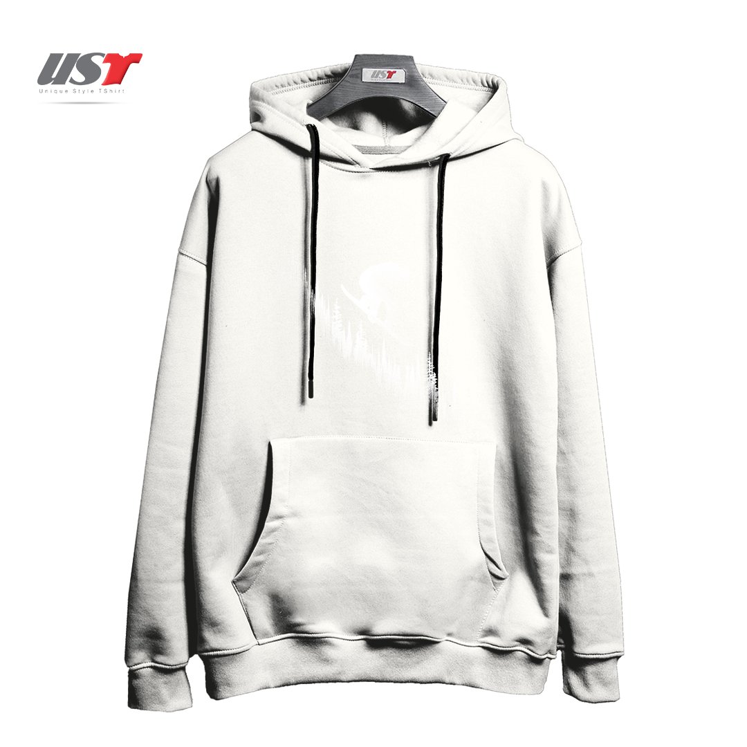 طرح MY SNOWBOARD ART2 هودی اورسایزرنگ سفید