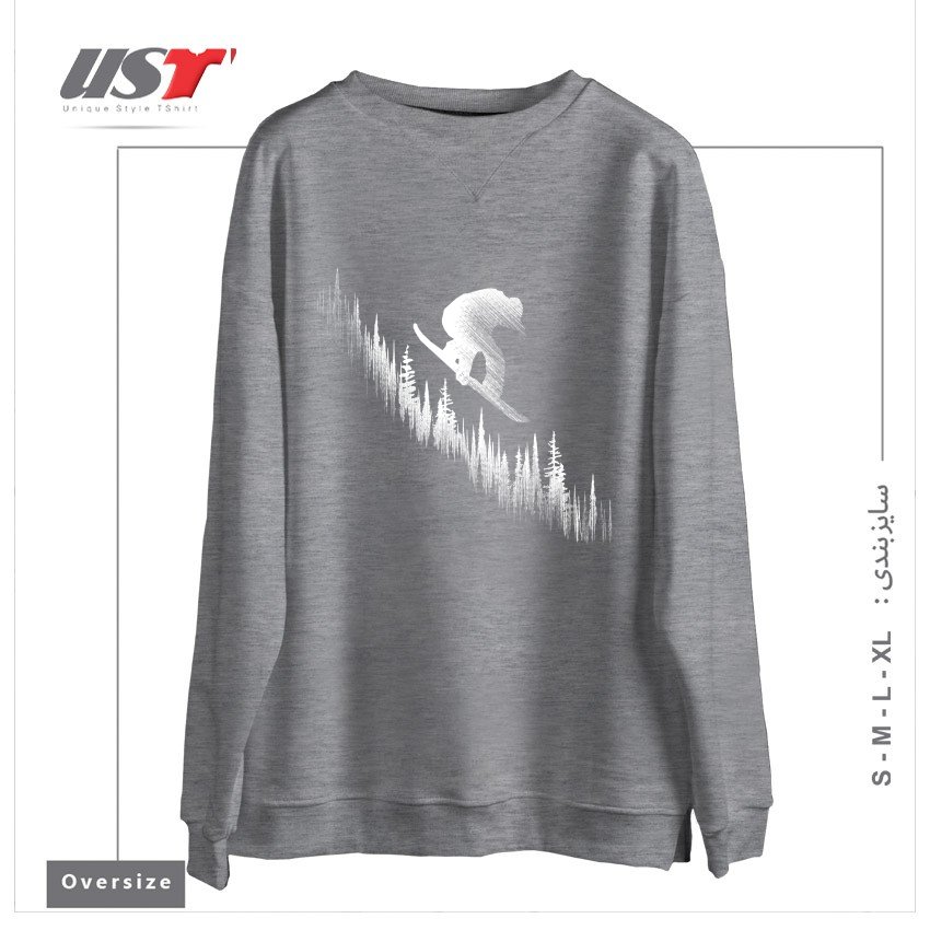 سوییشرت اورسایز طرح MY SNOWBOARD ART2