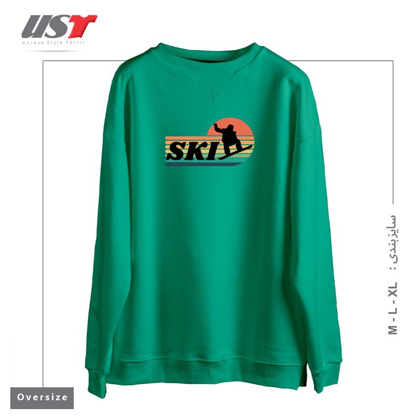 سوییشرت اورسایز طرح RETRO SKI, WINTER SPORTS