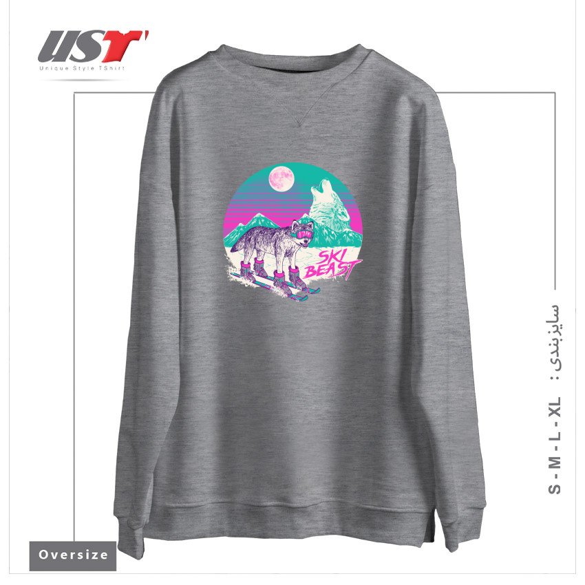 سوییشرت اورسایز طرح SKI BEAST