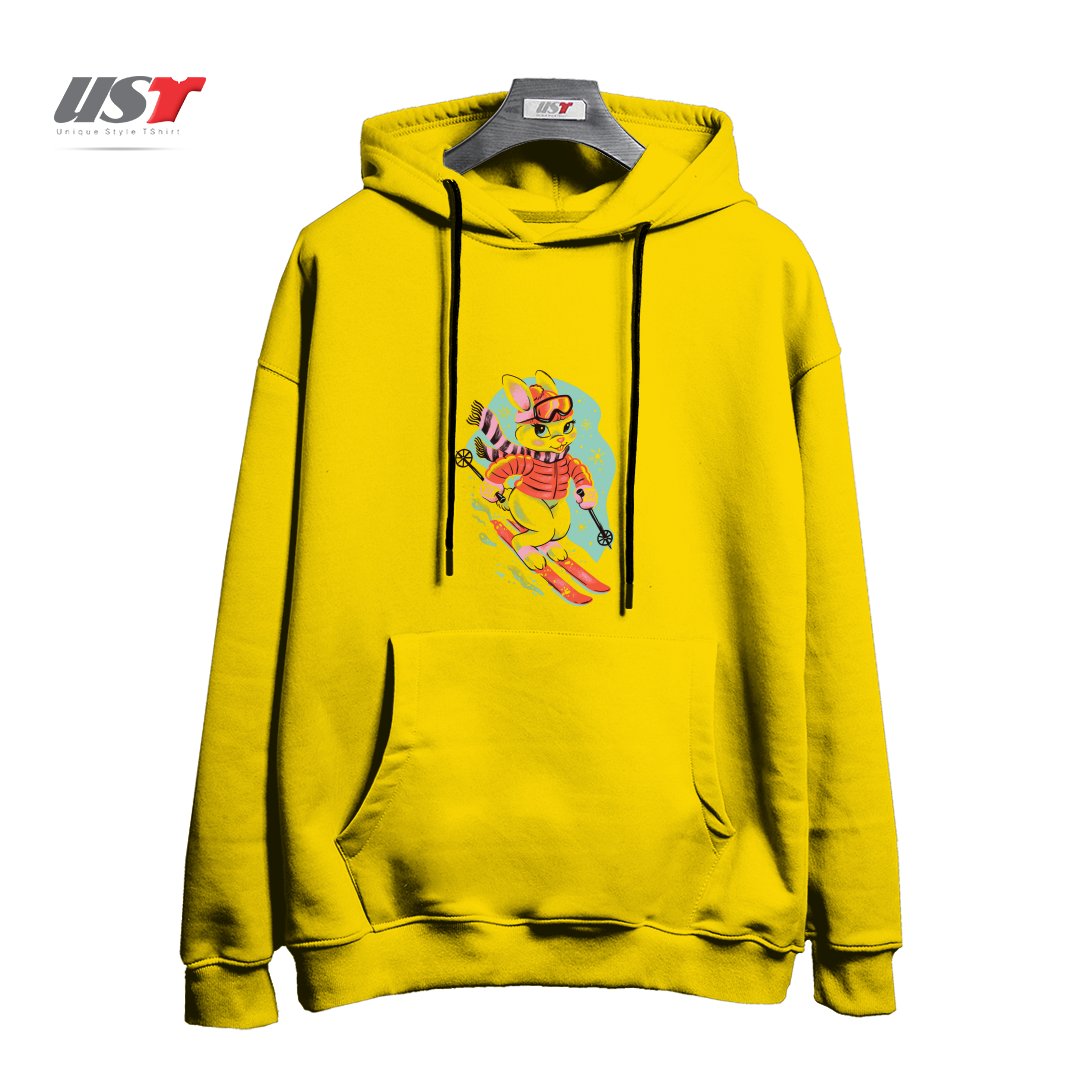 هودی اورسایز طرح SKI BUNNY