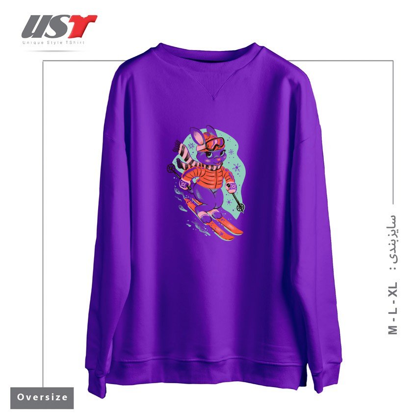 سوییشرت اورسایز طرح SKI BUNNY