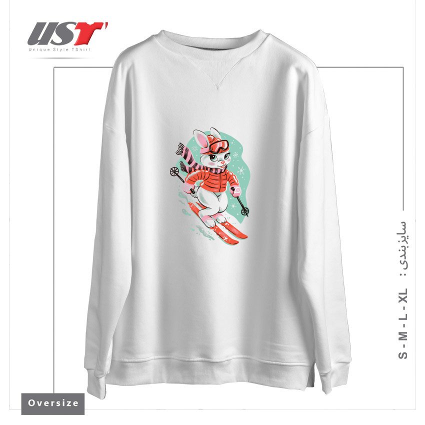 سوییشرت اورسایز طرح SKI BUNNY