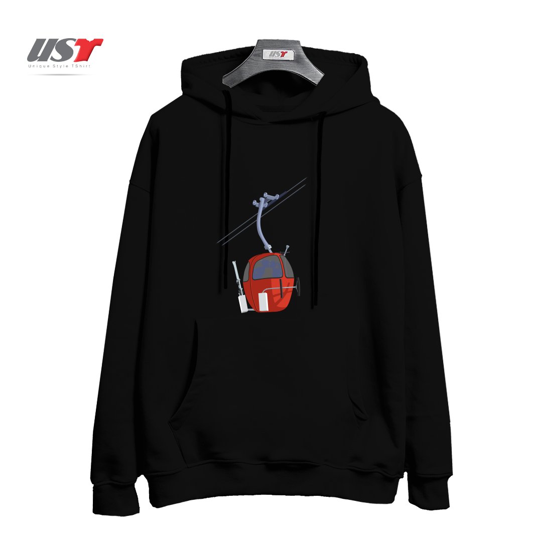 طرح SKI KISS هودی اورسایزرنگ مشکی