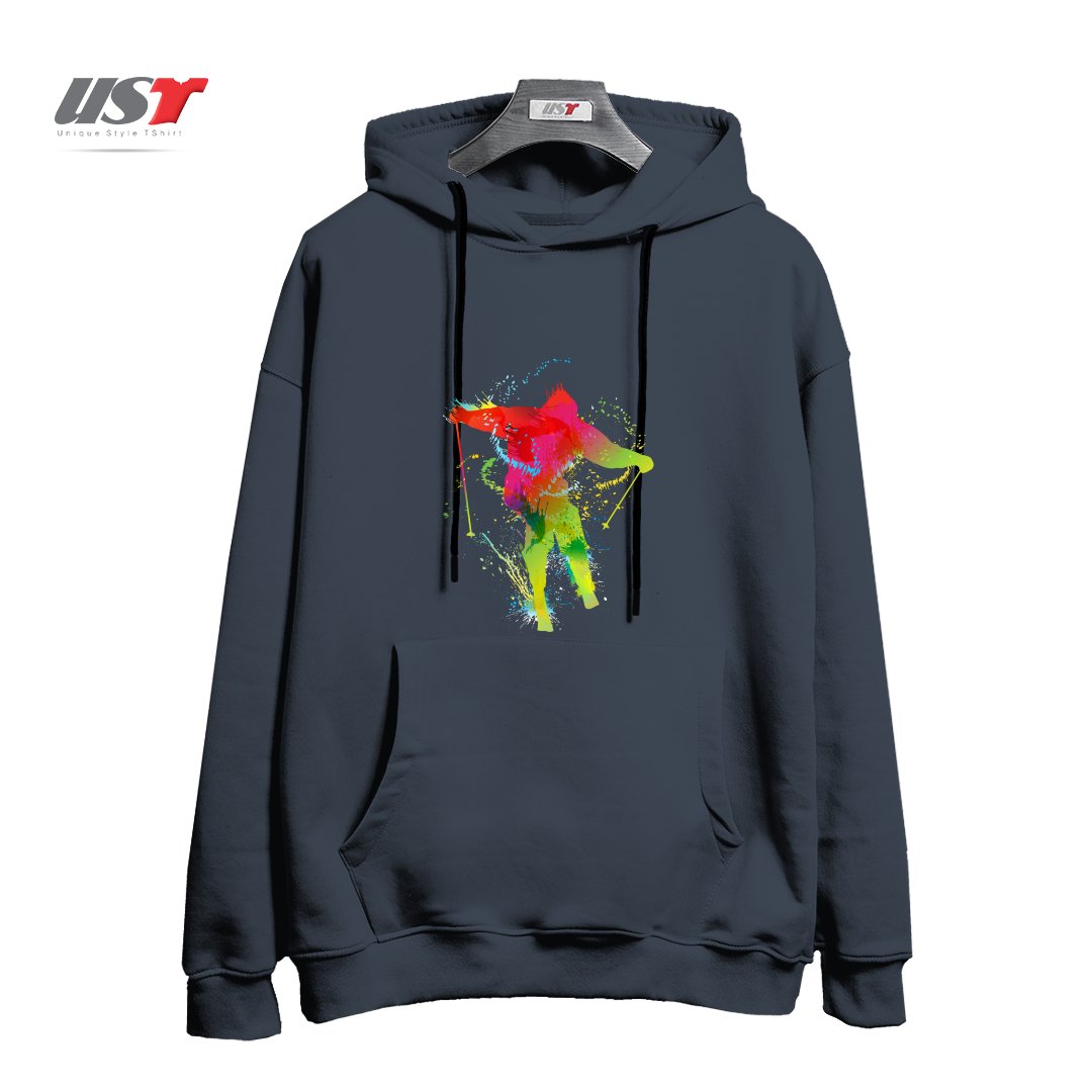 طرح SKIING هودی اورسایزرنگ دودی