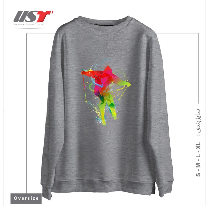 سوییشرت اورسایز طرح SKIING