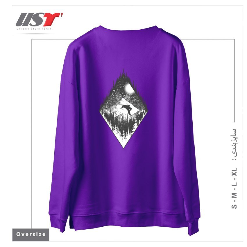 طرح SNOW AND WINTER ART58 سوییشرت اورسایزرنگ بنفش