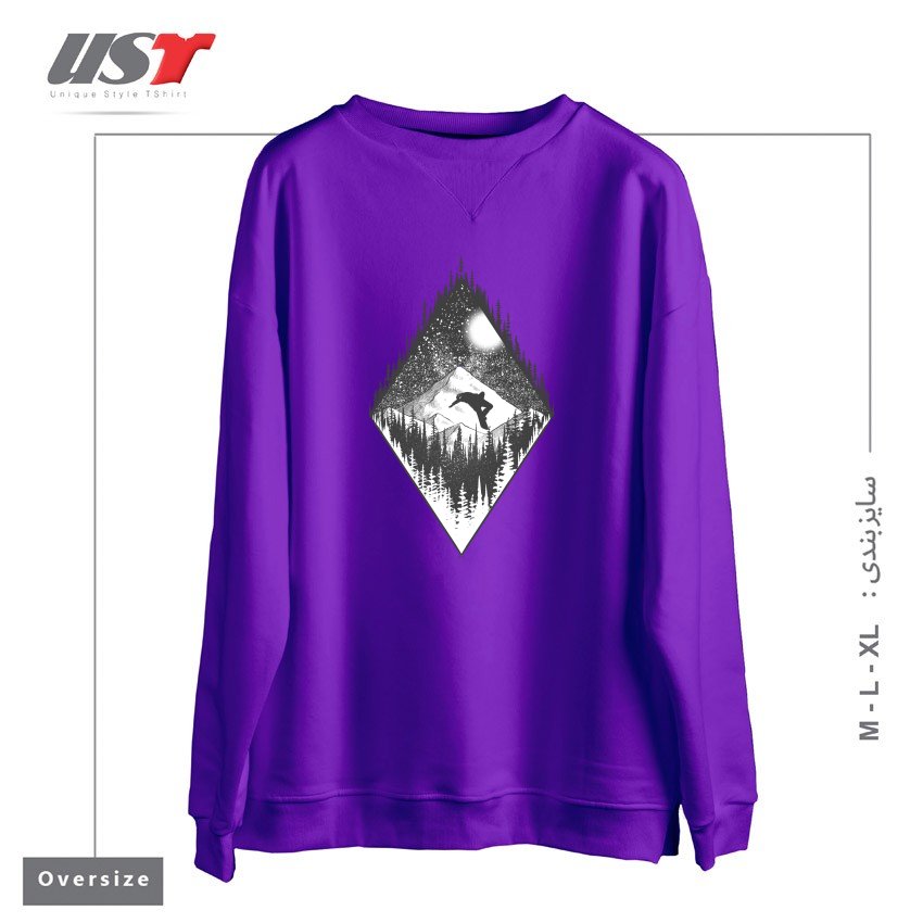 طرح SNOW AND WINTER ART58 سوییشرت اورسایزرنگ بنفش