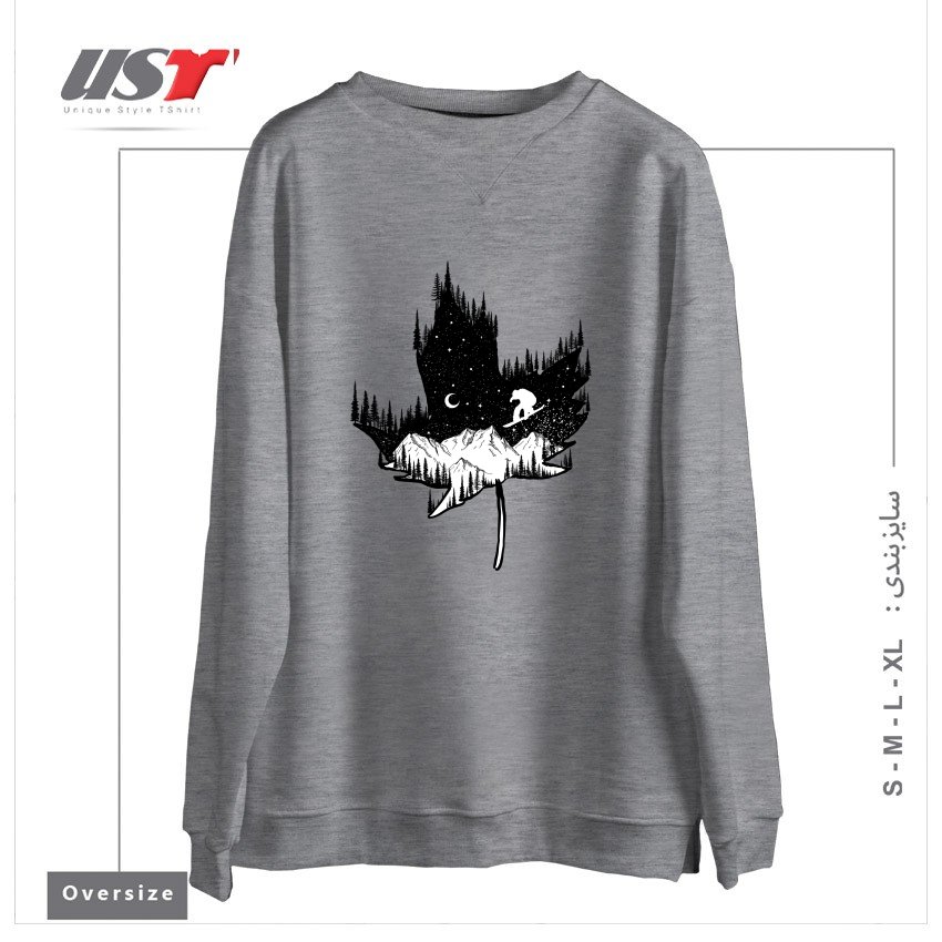 سوییشرت اورسایز طرح SNOWBOARD ART