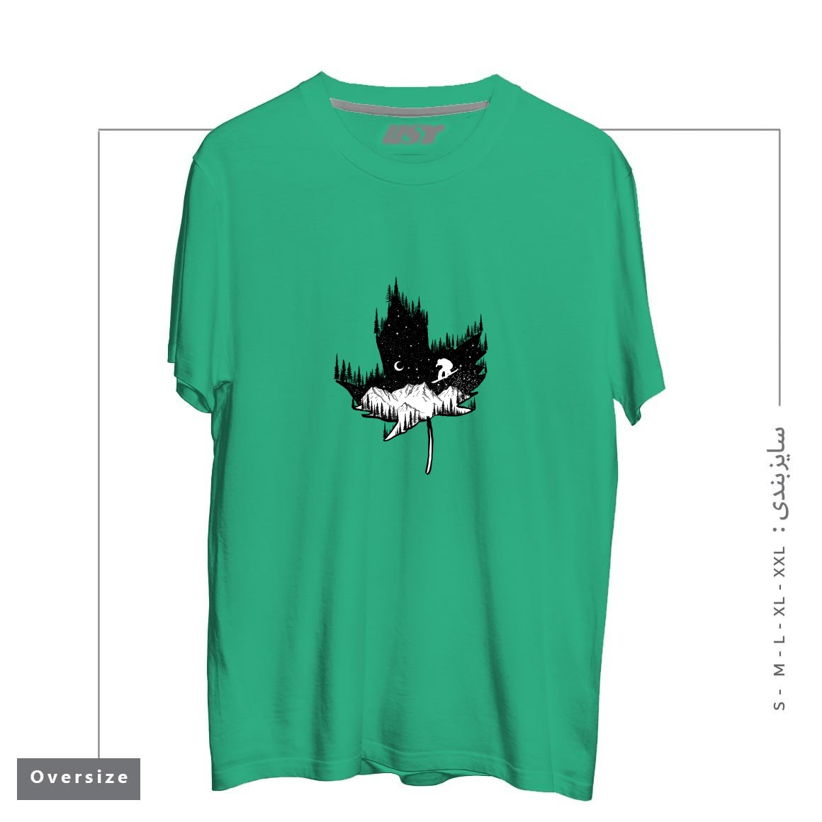 طرح SNOWBOARD ART تیشرت اورسایزرنگ سبز